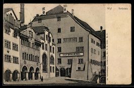 AK Wyl, Hofplatz mit Gasthaus Hofbrauerei