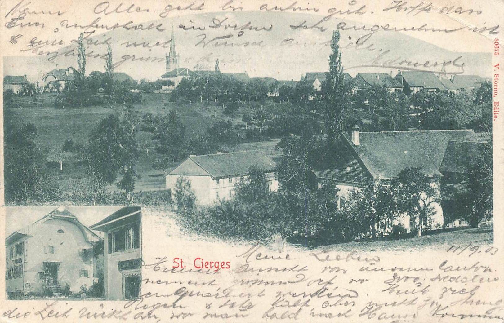 Cartoline postali: St. Cierges – Usato da Biasca venduto da Blenio71