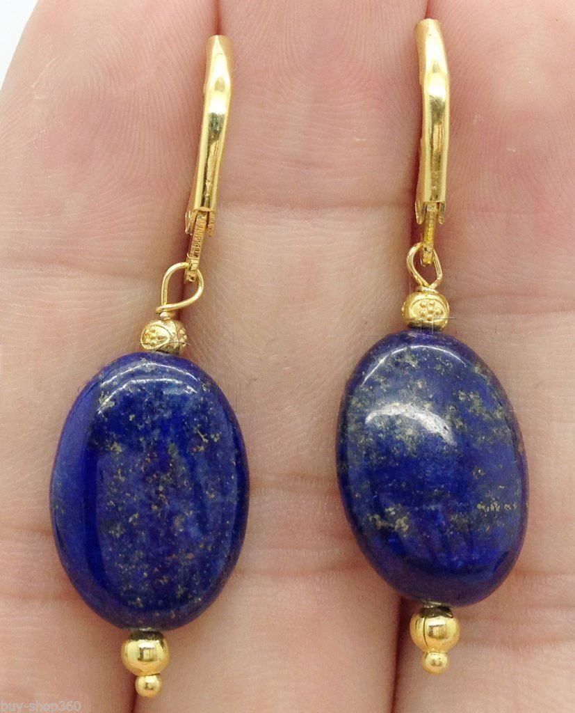 Orecchini pendenti & Orecchini a lobo: Lapislazuli Ohrhänger Echte Edelstein lapis lazuli Boucles – Nuovo (secondo la descrizione) da Prilly venduto da ilyria73