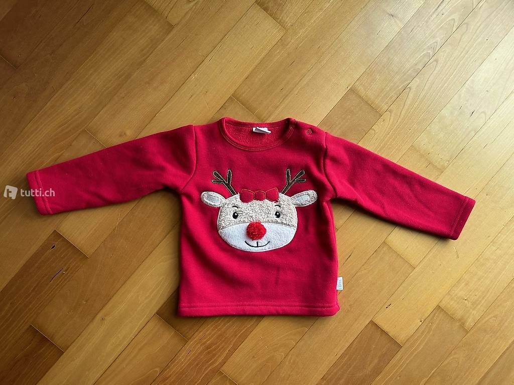 Maglioni & Felpe: Roter Weihnachts Rentier Pullover, Grösse 74 – Usato da Alterswil FR venduto da florep
