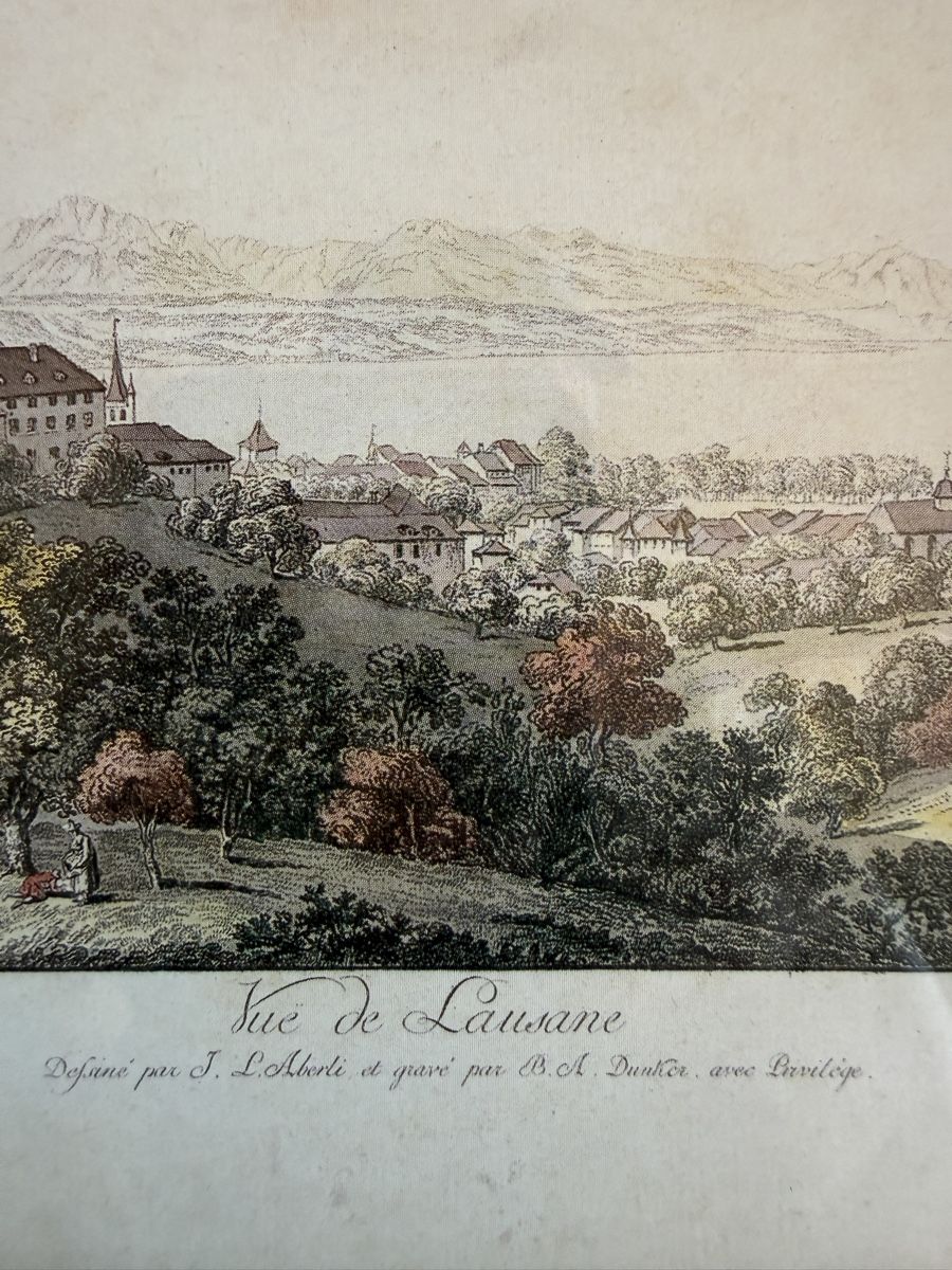 Stiche: Gravure Vue de Lausanne  – Gebraucht aus Clarens von Gabi0062 1