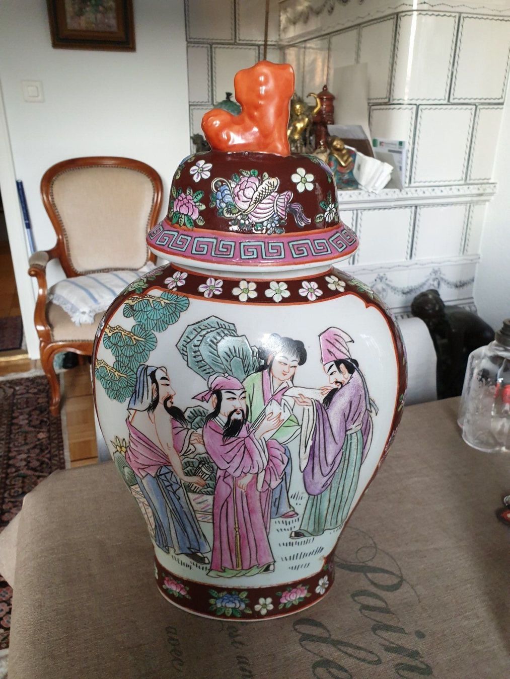 Vasen & Gefässe: China Deckelvase 40 cm signiert Foo hund – Gebraucht aus Bottmingen von sandy_2 3