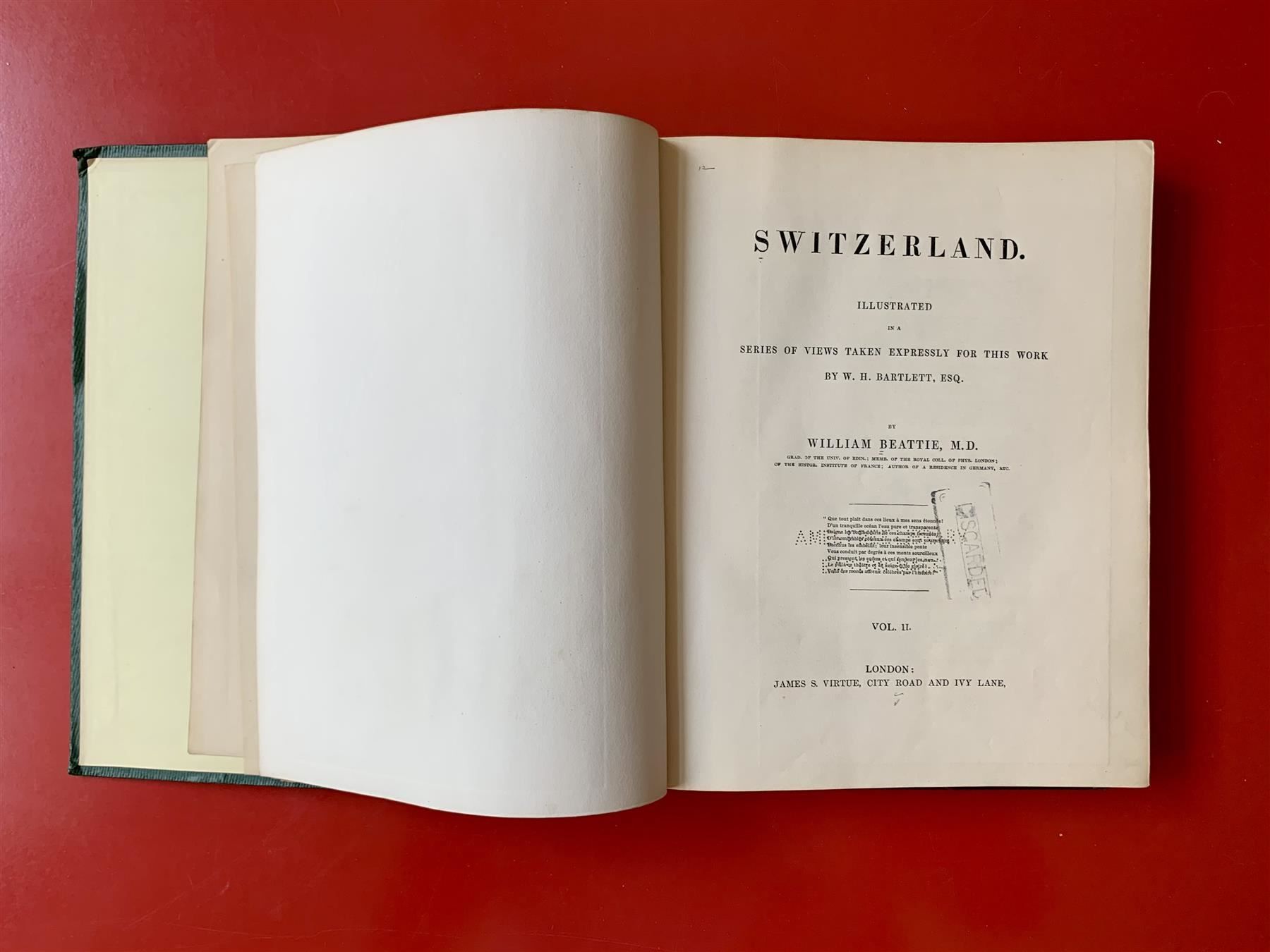 Libri: Switzerland illustrated by W.H. Bartlett – Usato da Zürich venduto da ZuercherBrockenhaus 3