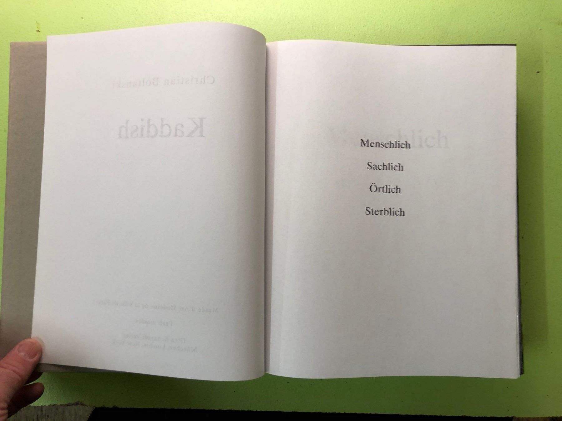 Libri: Christian Boltanski: Kaddish – Usato da Zürich venduto da allp 2