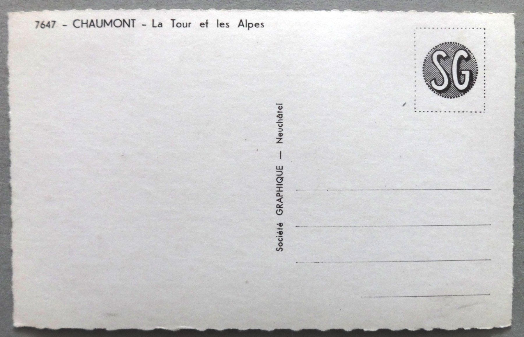 Cartoline postali: Chaumont - La Tour et les Alpes – Usato da Fétigny venduto da Billy2miny 1