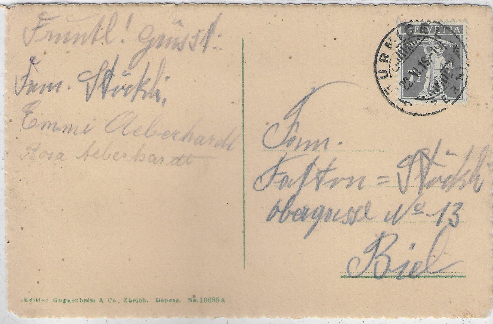 Cartoline postali: Bad Gurnigel - Guggenheim-Litho – Usato da Ettingen venduto da Kartenplanet 1