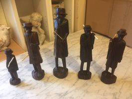 5 Stück schöne alte afrikanische Figuren aus Tropenholz