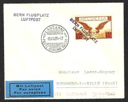 SUISSE - Flugpost Nr 14 + 15 auf 2 wunderschöne Briefe