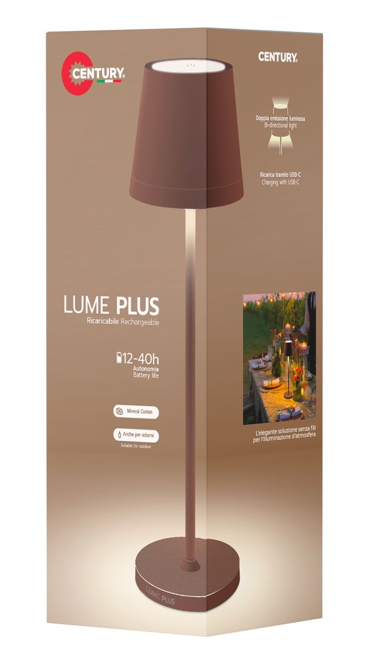 Lampade: Lume Plus Dekolampe corten dimmbar, 2700K – Nuovo e nell'imballaggio originale da Dietlikon venduto da Salesmax 2