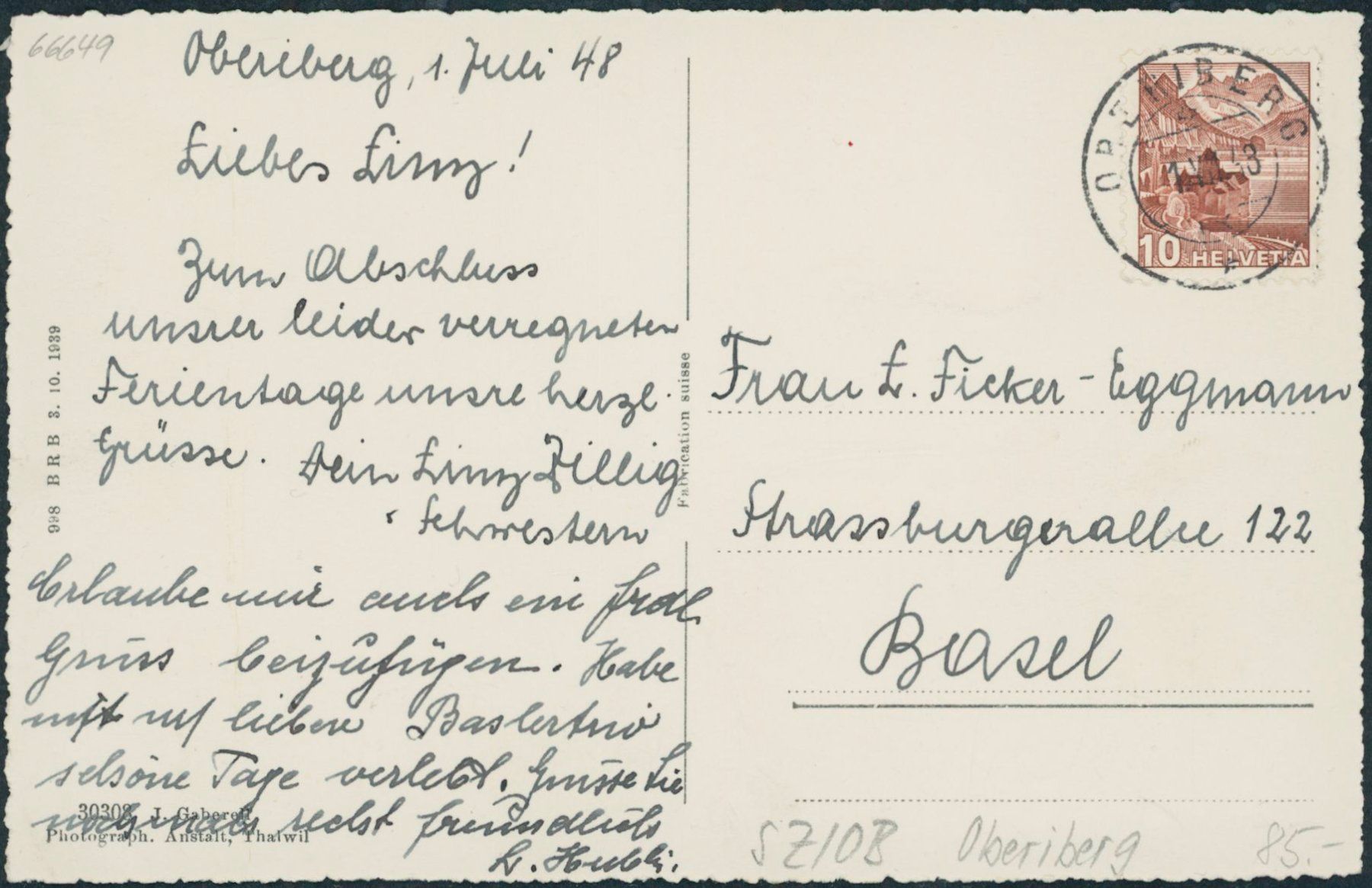 Cartoline postali: SZ Oberiberg – Usato da Schindellegi venduto da masutka7 1