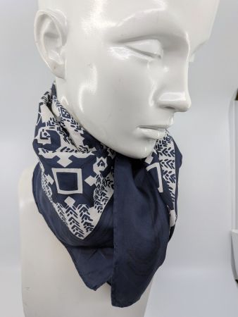 Kleines Foulard, Seidenfoulard blau weiss