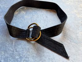 Jeans Stoffgürtel mit grosser Schnalle