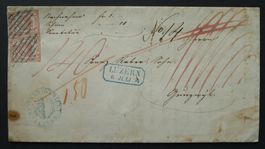 1854, Rayon III im Paar auf Brief, LUZERN nach GUNZWIL LU