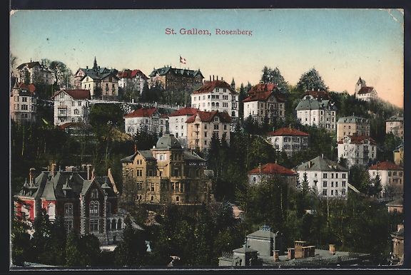 Cartoline postali: AK St. Gallen, Häuser am Rosenberg – Usato da Berlin venduto da bartko-reher