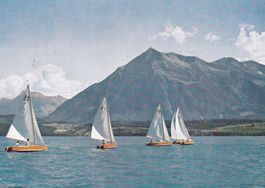Thunersee mit Niesen 1960 ( Voilier )