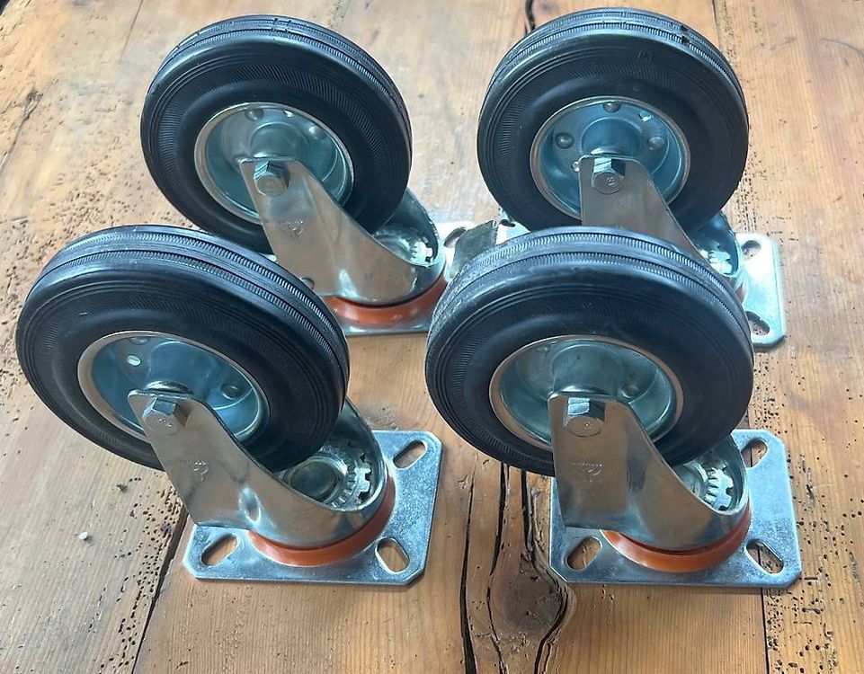 8 Tlg Möbelrollen Lenkrollen Mit Bremse (Neu (gemäss Beschreibung)) In