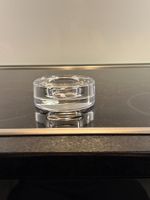 Teelichthalter farblos Glas massiv Orrefors Schweden 80er Ja