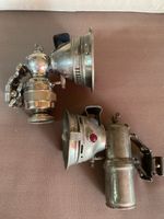 2 antike Karbit Fahradlampen