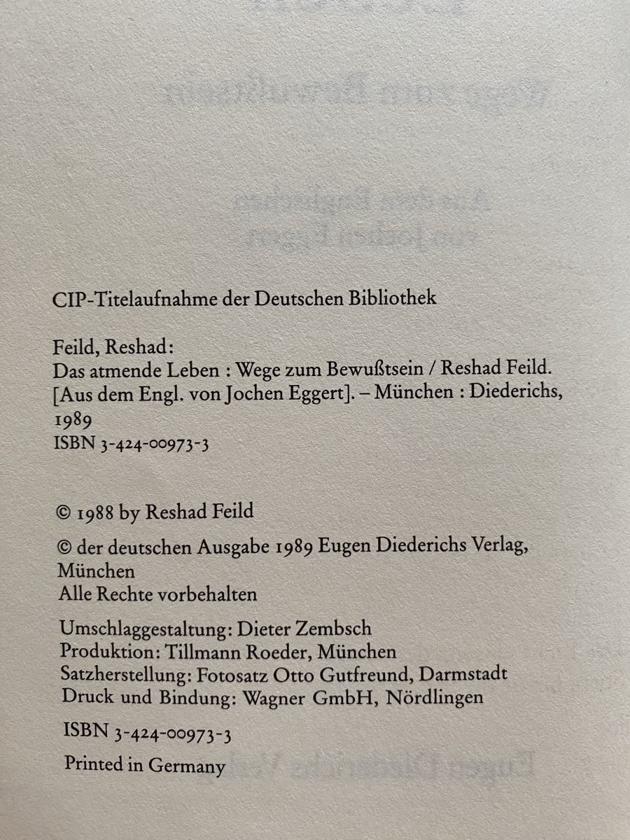 Libri: Das atmende Leben - Reshad Feild – Usato da Schwarzenburg venduto da Michellu 4