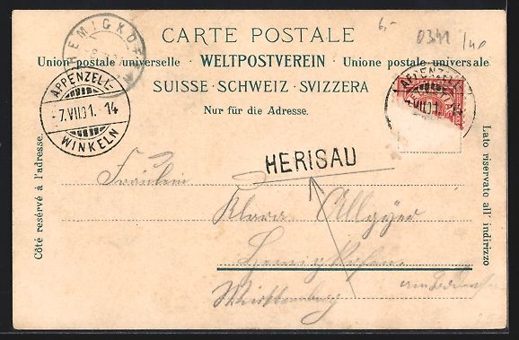 Cartes postales: AK Herisau, Totalansicht, 1901 – D'occasion à Berlin par bartko-reher 1