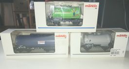 Märklin HO 48514/46424/48170-3 wagons-citerne, parfait état!
