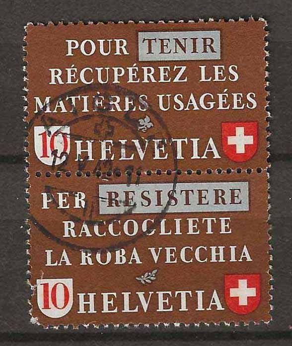 Tutti i francobolli: CHz34e - Récupération Se tenant Z34e obl. – Usato da Trélex venduto da Phil_Albert