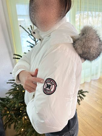Neue Miss Me Puffer Jacke in weiss