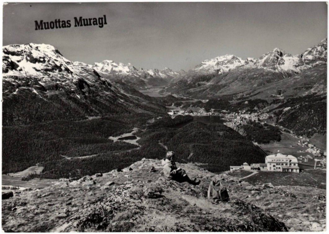 Cartoline postali: St. Moritz - Standseilbahn Muottas Muragl Bergstation – Usato da Binningen venduto da Mountainrider