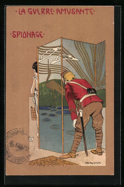 Cartoline postali: Raphael Kirchner: La Guerre Amusante, Sp – Usato da Berlin venduto da bartko-reher
