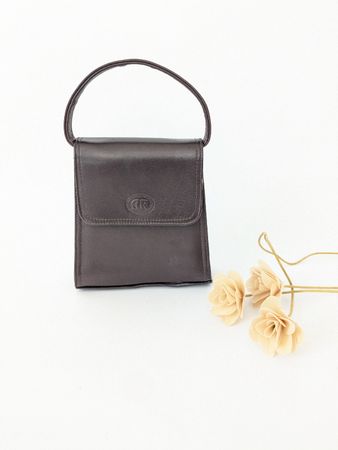 Handtasche Leder braun kleine Umhängetasche Vintage