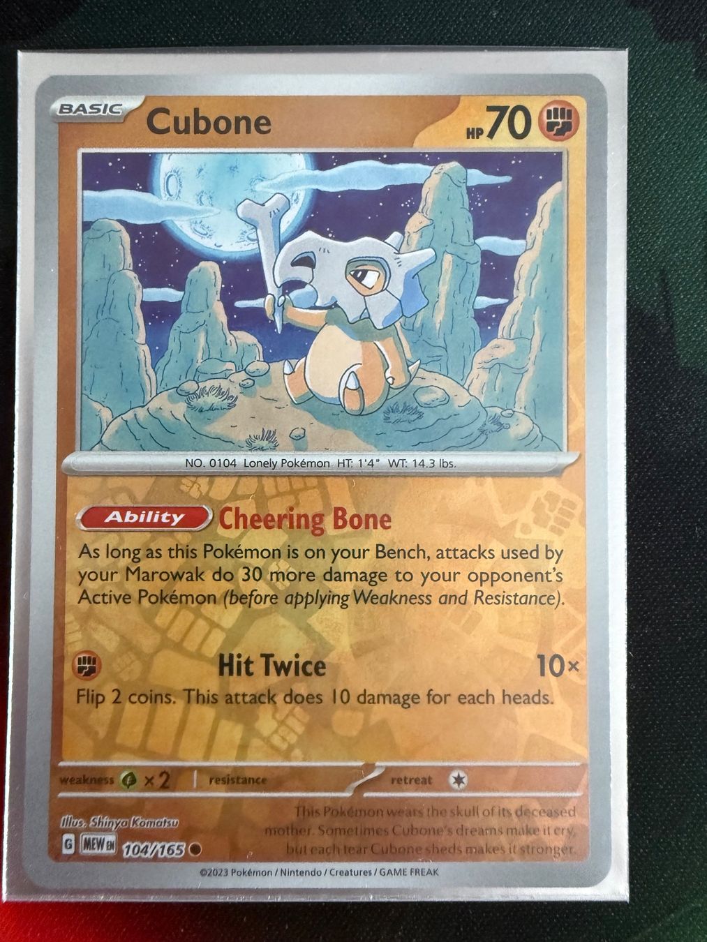 Pokémon Carte collezionabili: Cubone 104/165 - Reverse Holo (Mew 151) – Usato da Uster venduto da bacsev