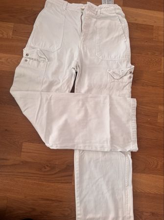 Hose Damen Cargo weiss Grösse S getragen