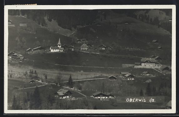 Cartoline postali: Oberwil im Simmental, Gesamtansicht aus  – Usato da Berlin venduto da bartko-reher
