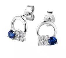 Gold 333 Ohrschmuck Ohrringe Kreis mit Saphir