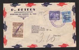 Flugbrief , Venezuela - Zürich  , gel. 1947