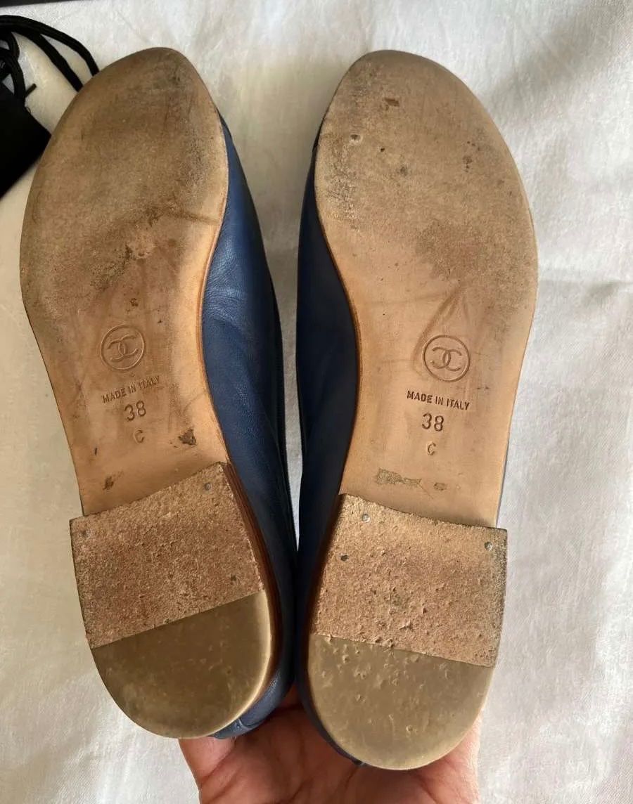 Chanel Scarpe da donna: Chanel Ballerina, Gr. 38, blau – Nuovo (secondo la descrizione) da Triesen venduto da dardaleni 6