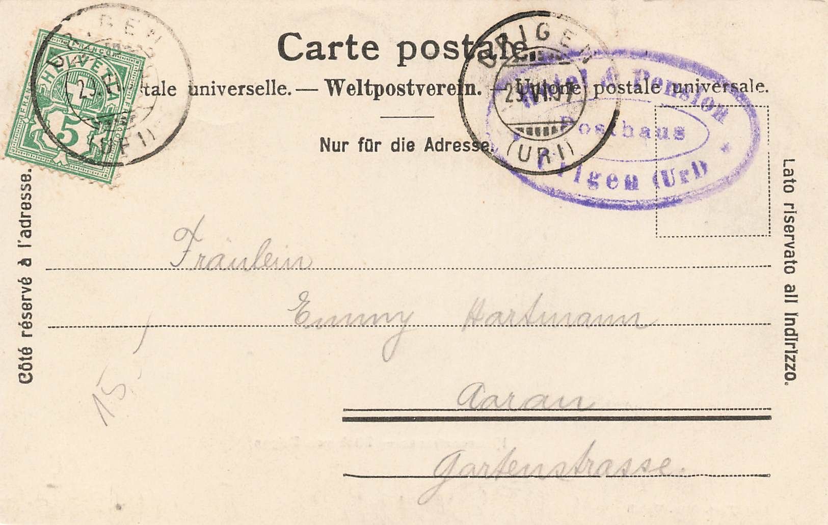 Cartoline postali: Klausenstrasse blick von urigen – Usato da Biasca venduto da Blenio71 1