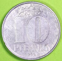 1968  /  DEUTSCHE DEMOKRATISCHE REP.  / 10 - PFENNIG - MÜNZE