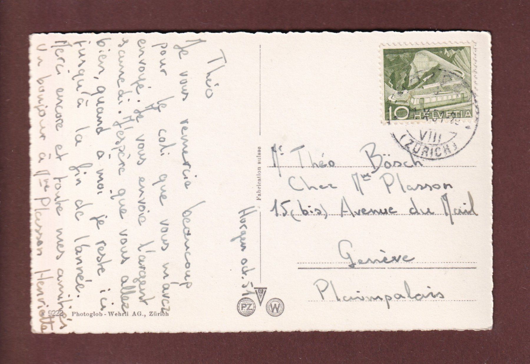 Cartoline postali: ZÜRICH - 5 Bilder - 1951 – Usato da Pully venduto da nicecards 1