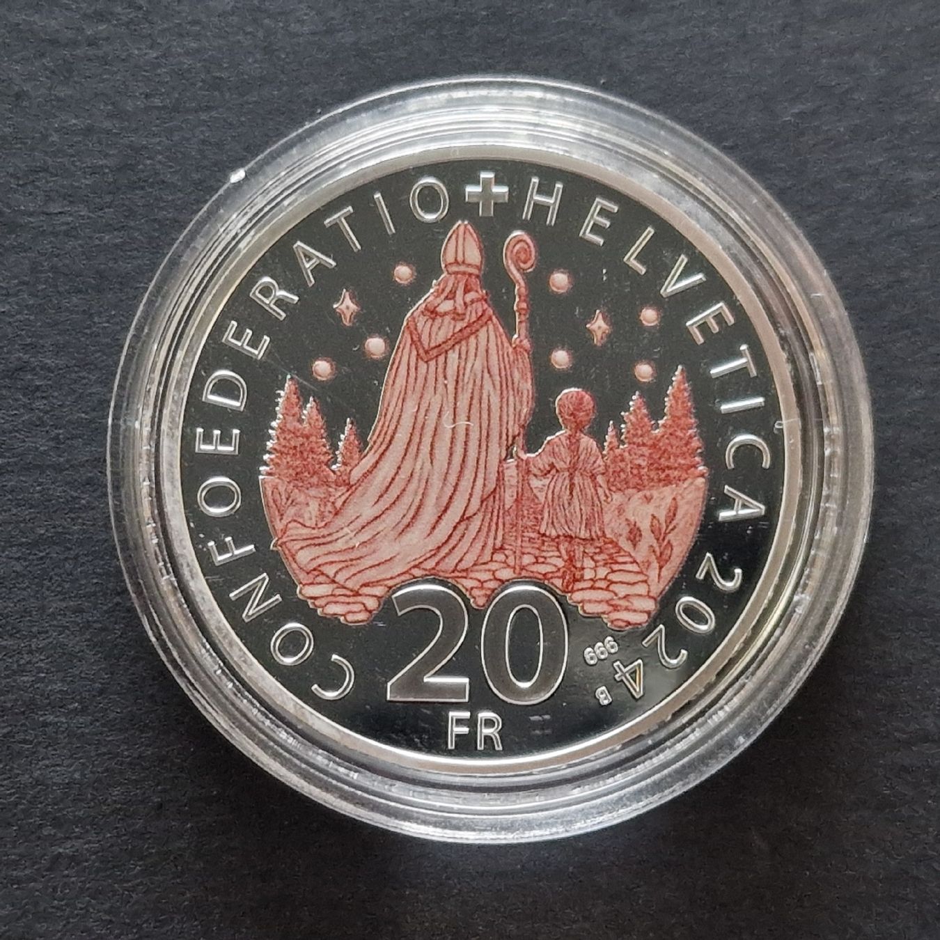 Tutti le monete: Swissmint CHF 20.- / 2024 - PP - Saint Nicolas – Nuovo e nell'imballaggio originale da Bouveret venduto da psv01 1