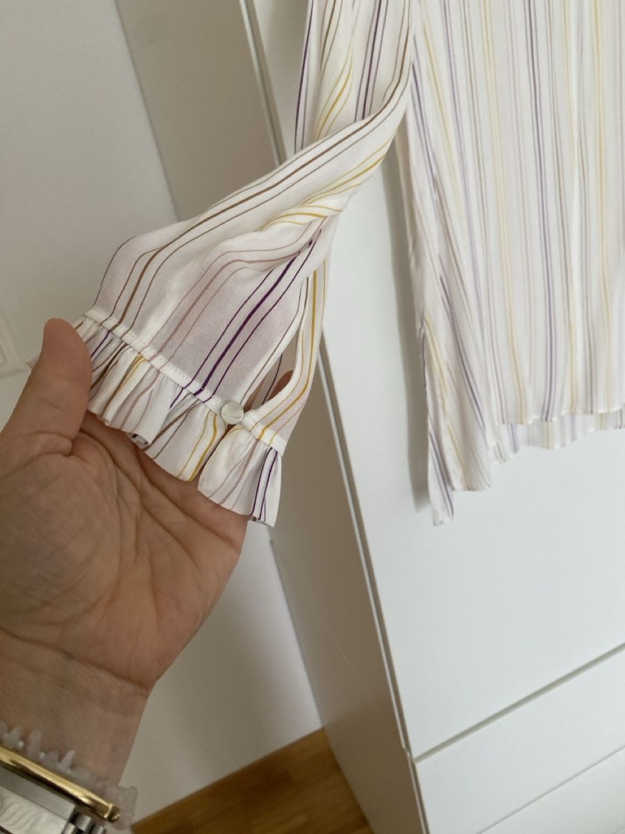 Massimo Dutti Camicette: Massimo Dutti striped ruffle neck blouse size 38, perfect fo – Nuovo (secondo la descrizione) da Herrliberg venduto da non_5qdb 1