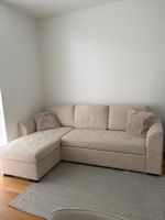 Ecksofa Bettfunktion Beige Cord