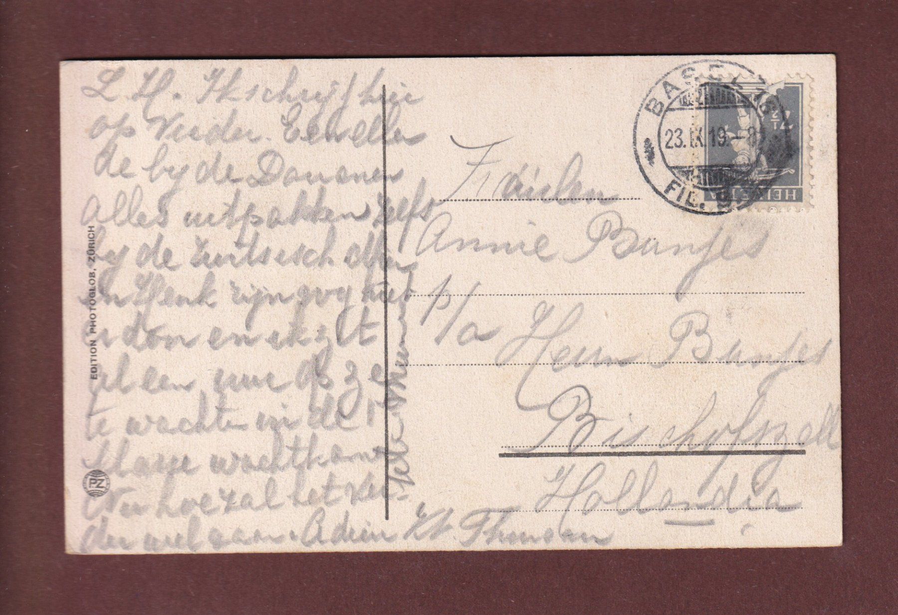 Cartoline postali: BASEL - Mittlere Rheinbrücke - 1919 – Usato da Pully venduto da nicecards-shop 1
