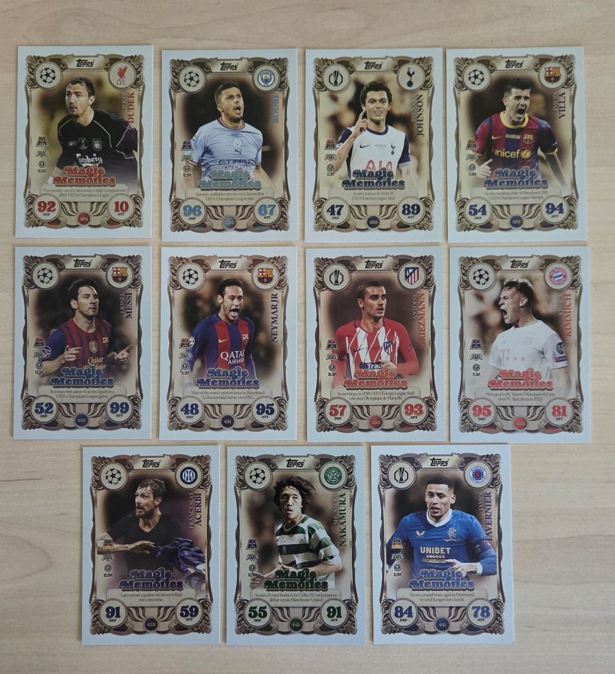 Topps Sammelbilder & Trading cards: Match Attax Topps Magic Memories  11 Karten – Neu (gemäss Beschreibung) aus Liestal von Raquel77