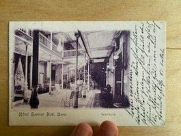 Antike Postkarte, Bern, Hotel Berner Hof, 1900, gelaufen