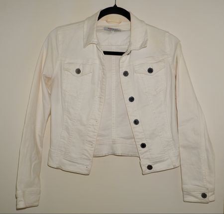 Veste en jean blanche Morgan – taille 34 – légèrement jaunie