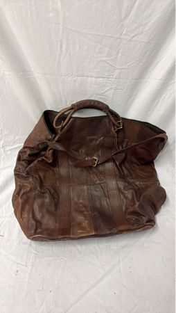 Vintage Leder Reisetasche braun, Patchwork Design grosszügig