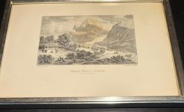 Lithografie Grindelwald Gletscher Rothmüller Hasler Baste