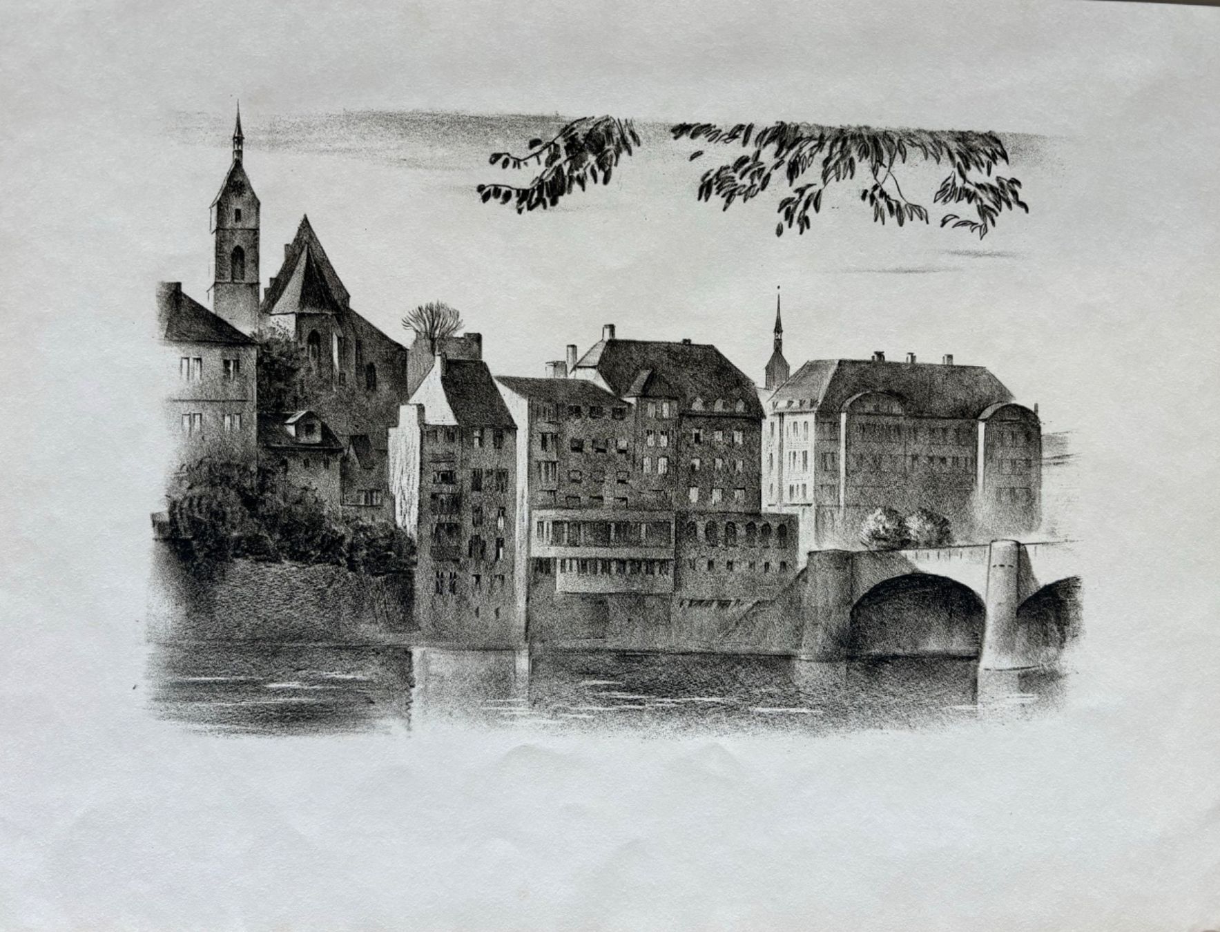 Cartoline postali: E. E. Schlatter, Orig. Lithographie, Basel, St.Martinskirche – Usato da Frauenfeld venduto da Merk52