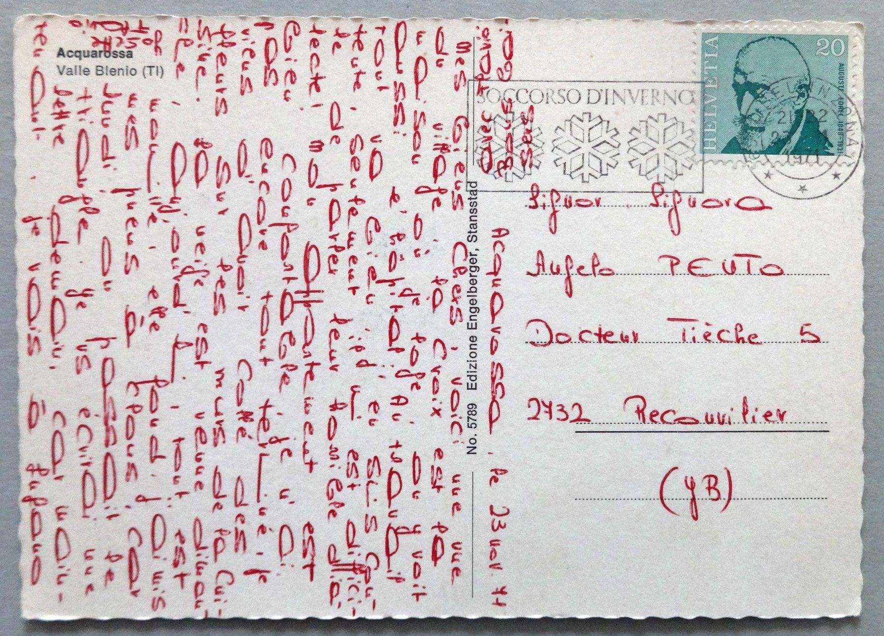Cartoline postali: Acquarossa - Valle Blenio – Usato da Fétigny venduto da Billy2miny 1